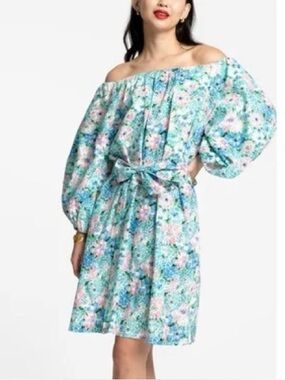 Frances Valentine Bliss Mini Dress in Blue Floral